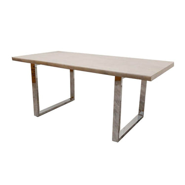 Freya 1.8m Dining Table - Solid Light Pine Wood Top with Elegant Chrome Metal Legs - UK Luxury Furniture